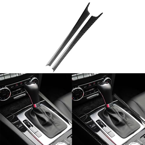 NVCNX Carbon Fiber Compatible with Mercedes-Benz C-Class W204 C250 C300 C350 C63 AMG 2008-2014 Sedan / 2012-2015 Coupe Accessories Car Gear Shift Panel Strip Cover Interior Trim Sticker Decal 2PCs - color: Gear Shift Panel Trim
