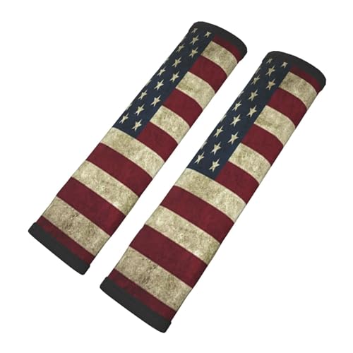 2 Pack Seat Belt Covers with American Flag Pattern, Soft Comfortable Seat Belt Pads for Adults Universal Car, Seat Belt Shoulder Pad for A More Comfortable Driving - color: American Flag