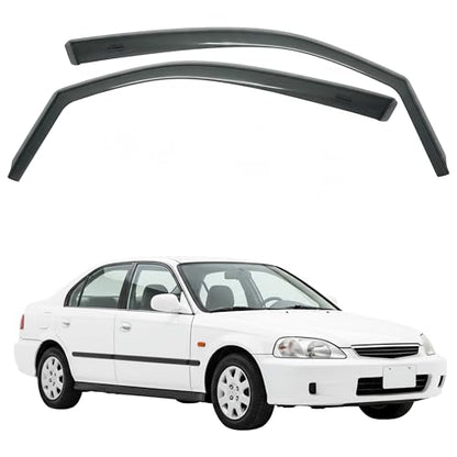 in-Channel Car Window Rain Guard Compatible with Honda Civic K8/4D (1996-2000) 2pcs, Taiwan Made Precise & Transparent Car Wind Deflectors No Water Leakage Visors - size: Civic K8/4D (1996-2000) 2pcs