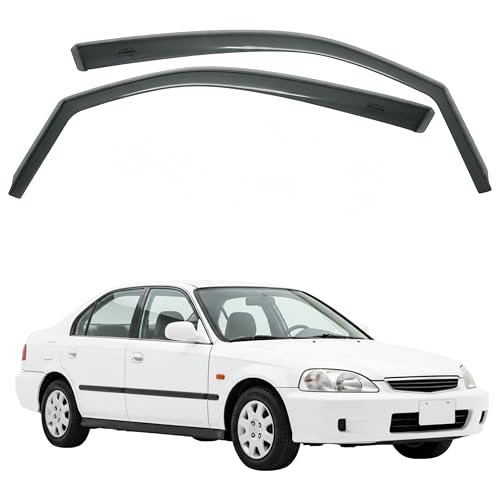 in-Channel Car Window Rain Guard Compatible with Honda Civic K8/4D (1996-2000) 2pcs, Taiwan Made Precise & Transparent Car Wind Deflectors No Water Leakage Visors - size: Civic K8/4D (1996-2000) 2pcs