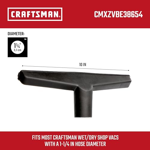 CRAFTSMAN CMXZVBE38654 1-1/4 in. Wet Nozzle/Floor Brush Wet Dry Vac Attachment, Industrial-Grade Shop Vacuum Accessory for Cleaning Liquid Messes and Hard Surfaces, Fits 1-1/4 in. Hose Diameter - size: Floor Nozzle