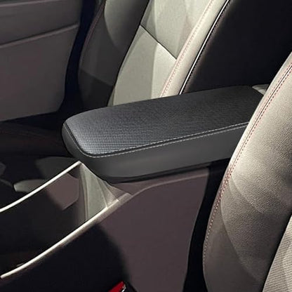 Car Armrest Cover Waterproof Center Console Pad Scratch Resistance Box Cover Anti-Scratch Leather Protector Pad for Chevy Trax 2024 2025 2026 Accessories(Carbon Fiber + Black) - color: Carbon Fiber + Black