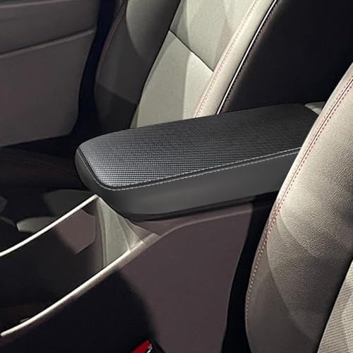 Car Armrest Cover Waterproof Center Console Pad Scratch Resistance Box Cover Anti-Scratch Leather Protector Pad for Chevy Trax 2024 2025 2026 Accessories(Carbon Fiber + Black) - color: Carbon Fiber + Black