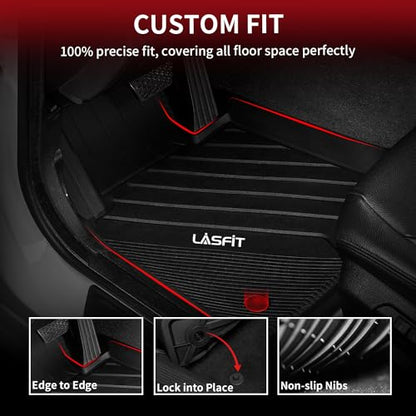 LASFIT Floor Mats Fit for BMW X3 2018-2024/ BMW X4 2019-2024, Custom Fit TPE All Weather Waterproof Floor Liners Front & Rear Rows Car Mats for 30i M40i 30e M40i xDrive30i, Black - size: 2) X3 2018-2024 | X4 2019-2024 | Floor Mats
