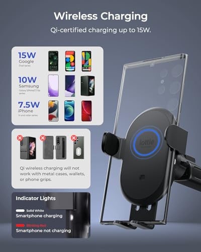 iOttie Auto Sense 2 Dash & Windshield Car Phone Holder with Qi Wireless Charging – Auto Clamping Phone Mount & Charger for iPhone, Google Pixel, Samsung Galaxy, Huawei, LG (Adapter Not Included) - style: Dash & Windshield