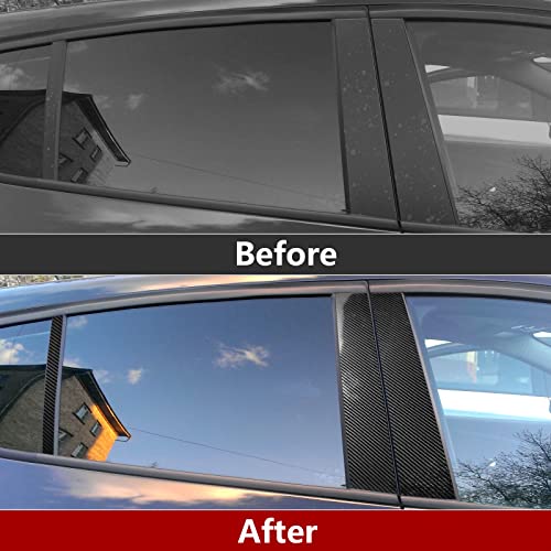 6PCS Car Window Molding Trim B-Pillars Sticker Carbon Fiber Decals fits for BMW F30 2012 2013 2014 2015 2016 2017 2018 2019 Accessories - color: F30 (2013-2017)