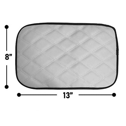 FH Group Faux Leather Diamond Pattern Center Console Gray Armrest Cushion, Luxury Seat Box Cover Protector fits Most Cars, SUVs, and Trucks - color: Gray, style: Console Cover (Diamond)