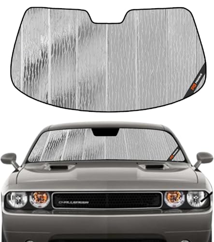 Pigenius Windshield Shade for Dodge Challenger 2008-2014 Front Window Sunshade - AstraGuard - color: Silver, size: 2008-2014 Challenger