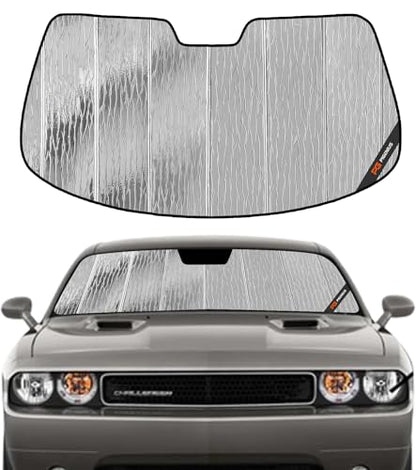 Pigenius Windshield Shade for Dodge Challenger 2008-2014 Front Window Sunshade - AstraGuard - color: Silver, size: 2008-2014 Challenger