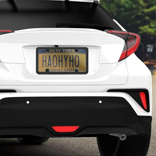 Black 2PC Personalized License Plate Frame with Matching Screw Cap Screws for Easy Installation