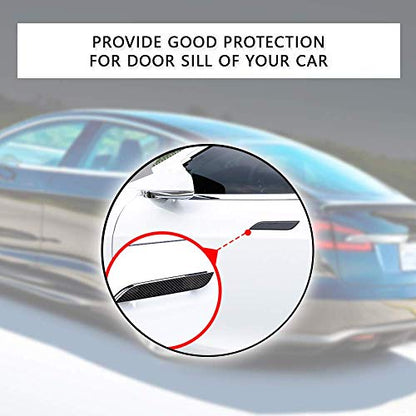 Door Handle Sills Protection Kit 4K Real Carbon Fiber Cover Compatible with Model S (4 Pieces Set)