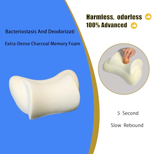 Car Neck Pillow, Car Headrest Pillow with Adjustable Strap for Neck Pain Relief 100% Memory Foam,Ergonomic Design，2 Pack - color: Black1