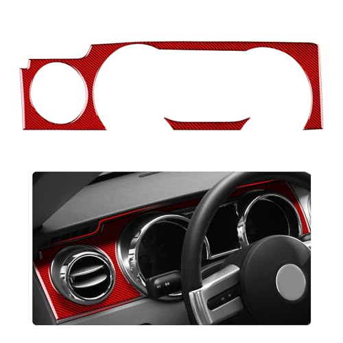 Car Speedometer Surround Panel Sticker Carbon Fiber Decal Interior Trim Cover for Ford Mustang GT Shelby 2005 2006 2007 2008 2009 S197 Accessories - color: Speedometer Surround Panel