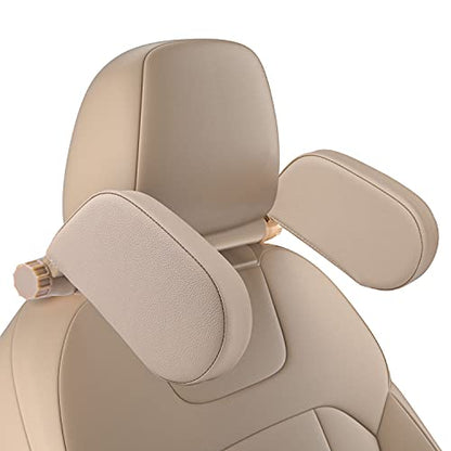 Car Seat Headrest Pillow, 360° Adjustable Car Seat Head Neck Support Rest Cushion, Travel Car Sleeping Pillow for Kids Adults-Beige - color: Beige