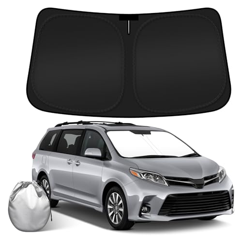 Car Windshield Sun Shade Compatible with 2011-2020 Toyota Sienna Accessories Sunshade Custom Foldable Windshield Sun Visor - size: For 2011-2020 Toyota Sienna