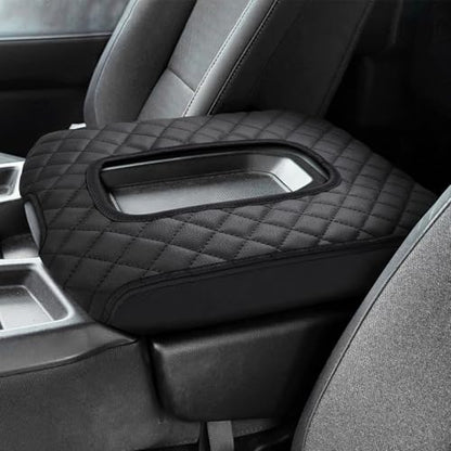 Shademax Center Console Cover for Chevy Silverado/GMC Sierra 2019-2025 2026 Jump Seat Accessories, Silverado Armrest Cover Console Cushion Pad Middle Console Armrest Lid Protective Cover PU Leather - size: for 2019-2026 Silverado/Sierra Jump Seat