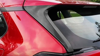 Rear Window C Pillar Side Wing Triangle Cover Trim Compatible with Toyota RAV4 2025 2024 2023 2022-2019 Exterior Car Accessories ABS 2PCS(Carbon Fiber Style) - color: Carbon Fiber Style