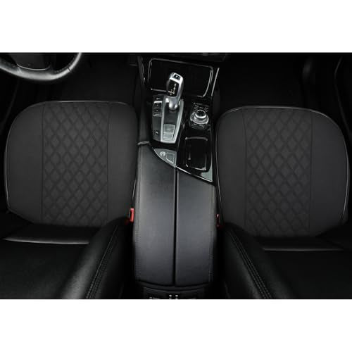 West Llama Linen Front Car Seat Cover Protector Anti-Slip Bottom Seat Cover Fits 95% of Vehicles,Wrapping Around The Bottom,Diamond Pattern(Black-2Pcs) - color: Diamond Pattern-Black, size: 2pc