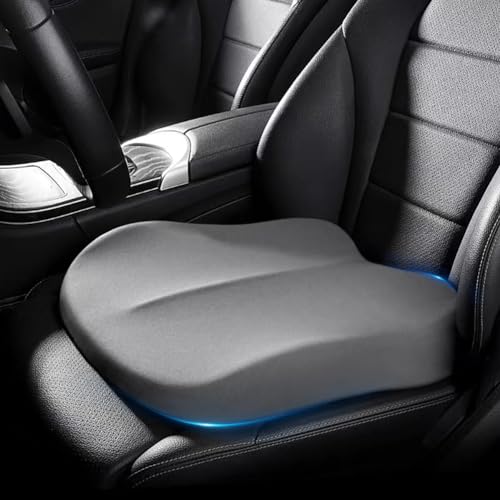 Car Seat Cushions for Driving, Comfort Memory Foam Wedge Driver Seat Cushion, Adult Booster Cushion, Adult Booster Seat for Car, Height 3.9 inch, for Car, Truck, Long Trips,Gray - color: Gray