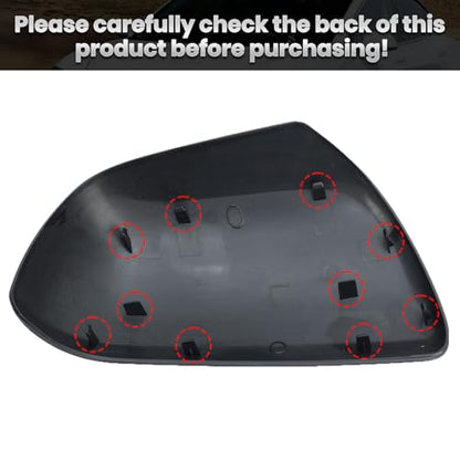 Compatible with 2012-2020 Toyota Sienna Left Side Mirror Cover Cap, White Driver Side Clip-on Mirror Cap Replacement Without Turn Signal Light Replaces for 87945-08021-A1 - color: Left White