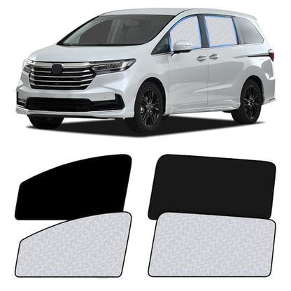 ZATOOTO Car Window Shades for Honda Odyssey 2020-2024, 4 Pcs Magnetic Car Window Covers, 100% UV Protection Foldable Privacy Curtains Side Window Sun Shade for Baby Breastfeeding Sleeping Camping - color: Honda Odyssey(20-24)
