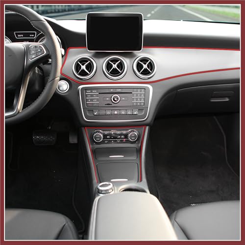 Car Red Interior Trim Strip Line Gap Door Edge Seal Protector 5m 16.4ft Replace Parts