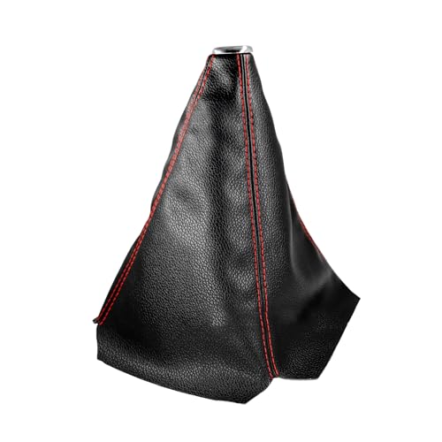 Car Shift Knob Dust Cover, Gear Shift Knob Cover for Protection, Leather Manual/Automatic Shifter Shift Boots Cover, Decorate Car Interior, Universal Car Accessories (Black+Red PU) - color: Black+Red PU