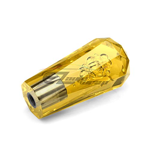 EZAUTO WRAP Shift Knob Stick Crystal Transparent Bubble Yellow Throw Gear Shifter 10cm - color: Yellow, size: 10cm