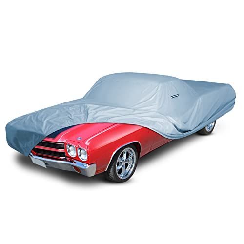 iCarCover Custom Car Cover for 1968-1972 Chevy El Camino, Waterproof All Weather Rain Snow UV Sun Protector Full Exterior Weatherproof Indoor Outdoor Car Cover with Strap - color: Sky Gray, size: 22. Chevy El Camino 1968-1972