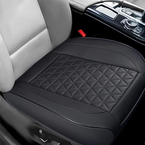 1PC Leather Car Seat Cover, Front Bottom Seat Cushion Cover, Car Seat Cover, Front PU Leather Seat Covers, Anti-Slip and Wrap Around The Bottom with Storage Pocket Suitable for Most Vehicles (Black) - color: black*1