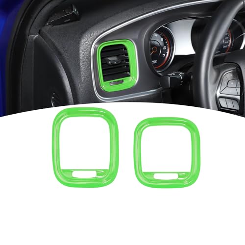 for Charger Dashboard Side Air Vent Cover Trim Fit for Dodge Charger 2015-2023 Green Interior Accessories 2pcs - color: Green
