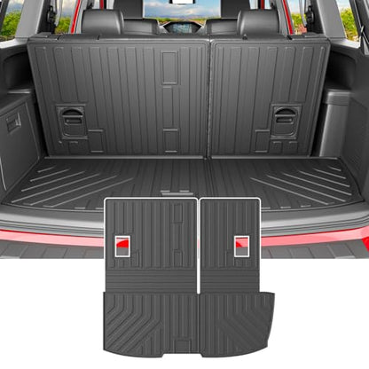 powoq Cargo Mat Compatible with 2009-2015 Honda Pilot Trunk Mat Cargo Liner Backrest Liner TPE Replacement for 2009-2011 2012 2013 2014 2015 Honda Pilot Accessories (Trunk Mat with Backrest Mats) - size: Compatible With Honda Pilot | 2009-2015