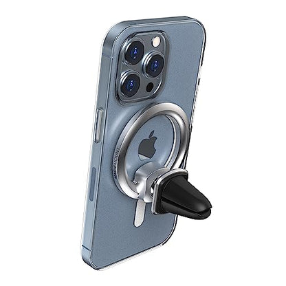 Scosche MagicMount MEMSV Elite2 Magnetic Phone Mount for Car Vent, MagSafe Phone Holder with 360° Adjustable Magnet Head, Cell Phone Stand Compatible with iPhone 16/15/14/13/12 & MagSafe Case, Silver - style: MagSafe Vent