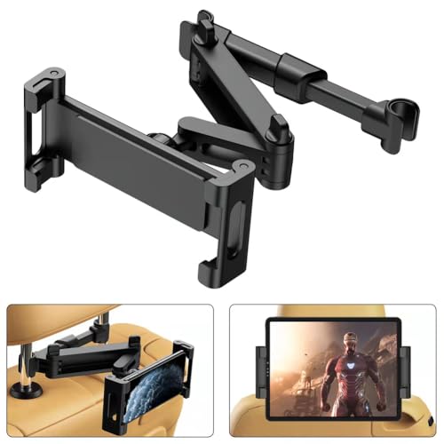 Car Headrest Tablet Holder,Headrest Mount Car Tablets Holder Truck 360 Degree Rotation Adjustable Extendable,Tablet Bracket for Auto,Fits All 5.51-10.24'' Screen Devices