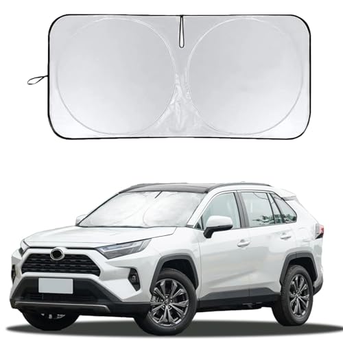 INSAUTO for RAV4 Car Windshield Cover, Windshield Sun Shades Foldable Sunshade for Toyota RAV4 2013-2023 SUV Crossover Front Window Custom Fit Sun Visor Heatshield Protector Car Accessories - size: for Toyota RAV4 2013-2023