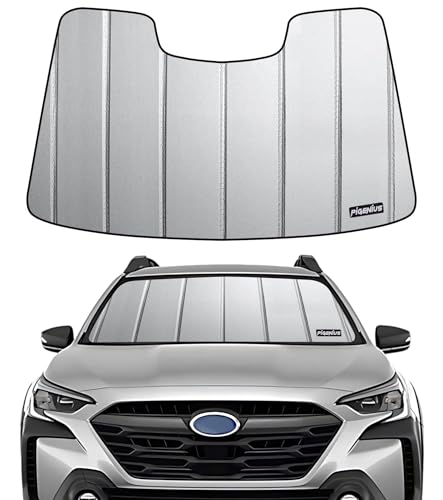 Pigenius Windshield Sunshade for Subaru Legacy/Outback 2023-2025 Eyesight (Without Wide-Angle Mono Camera), Premium Grey Leather Finish - color: gray, size: for legacy/outback 2023-2025 w/o wide angle