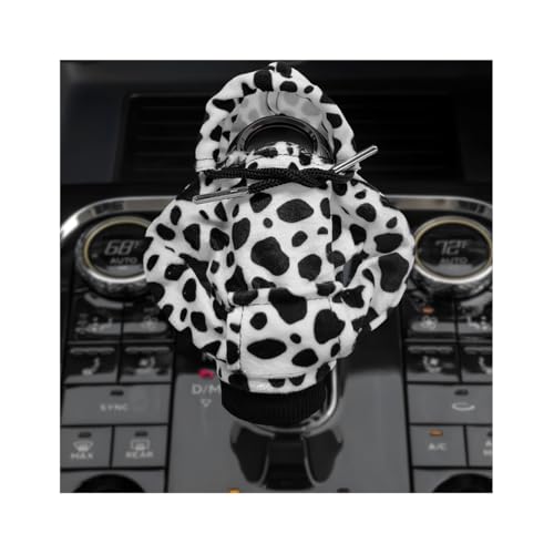 Car Shift Knob Hoodie Cover, Funny Shifter Stick Hoodie Protector Mini Gear Lever Decor, Fashionable Gear Shifter Shirt Sweater Universal Interior Decoration for SUV Truck RV (Cow) - color: Cow
