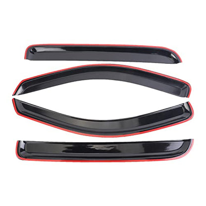 Window Visor Wind Deflector 4pcs Out-Channel Tape-On Nice Rain Guards Set Compatible with 2004-2008 Ford F-150 Super/Crew Cab 2006-2008 Lincoln Mark LT Super/Crew Cab 94443 - size: 2004-2008 Ford F-150 Super/Crew Cab
