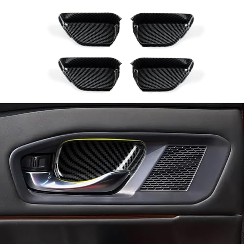 Car Inner Door Handle Bowl Decals for 2023 2024 2025 Honda Accord 11th Gen Accessories ABS Carbon Fiber Interior Stickers - color: Inner Door Handle Bowl