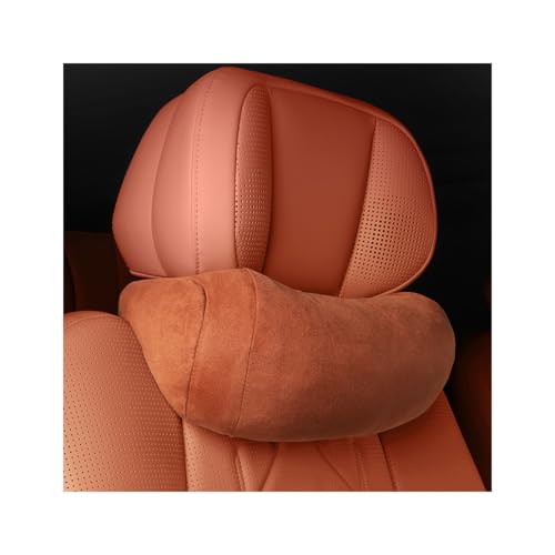 Car Headrest Pillow, Comfortable Breathable Memory Foam Vehicle Seat Neck Rest Cushion, Ergonomic Auto Interior Neck Support Protector for Pain Relief, Universal for Most Cars (Brown) - color: Brown