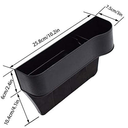 XUKEY Car Seat Gap Filler Organizer Multifunctional Car Side Seat Gap Filler Console Side Storage Box Holders for Sunglasses, Phone, Keys Car Accessories (2 Pack)