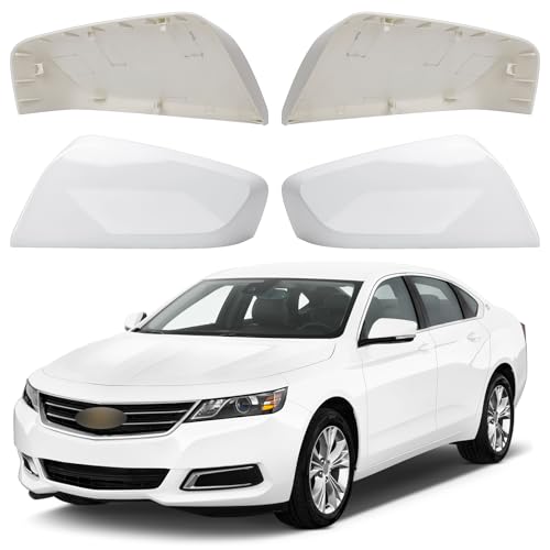 Driver & Passenger Side Mirror Cover Replacement for Chevrolet Chevy Impala 2014 2015 2016 2017 2018 2019 2020 - Left & Right Side Mirror Covers, Rear View Mirror Cap Accessories White - color: White, size: Driver and Passenger Side (Left and Right)