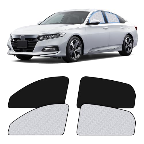 ZATOOTO Car Window Shades for Honda Accord 2018-2023, 4 Pcs Magnetic Car Window Covers, 100% UV Protection Foldable Privacy Curtains Side Window Sun Shade for Baby Breastfeeding Sleeping Camping - color: Honda Accord(18-23)