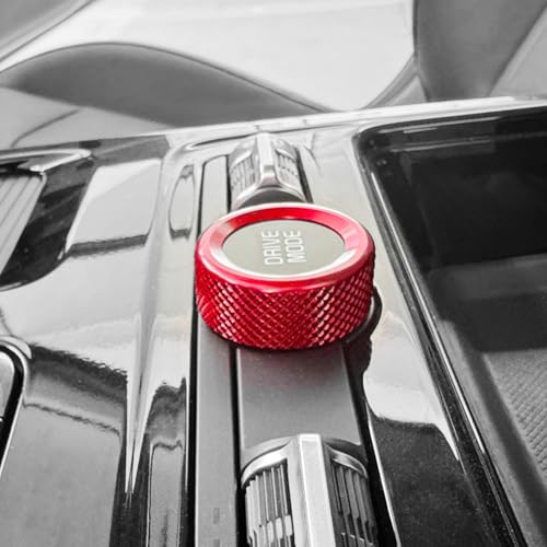 Aluminum Car Gear Control Knob Cover Drive Mode Gear Shift Switch Knob Protective Cover Compatible with Kia K5 2021-2025 Accessories (Red Style) - color: Red Style
