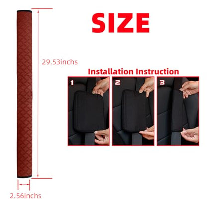 2PCS Extra Long Car Seatbelt Cover, 29.53 inches Soft Leather Vehicle Safety Seat Belt Strap Cushion, Comfortable Auto Shoulder Neck Chest Protection Pads Accessories, Extremely Long (Brown) - color: Brown/29 inches