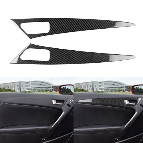 Car Trim Stickers Decals Door Panel Decorations Compatible with Hyundai Genesis Coupe 2013 2014 2015 2016 Real Carbon Fiber Interior Accessories - color: Door Panel