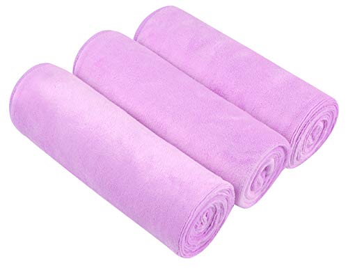 SINLAND Microfiber Gym Towels Super Absorbent Compact Travel Workout Towel Quick Dry Camping Sweat Towel for Sports Beach Swimming Backpacking Hiking and Yoga Men Women 16 Inch X 32 Inch - color: Light Purplex3