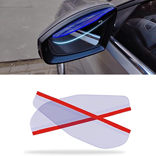 2Pcs Carbon Fiber Side Mirror Rain Visor Guard, Auto Rain Eyebrow Guard, Universal for Cars, Trucks and SUVs (Transparent) - color: Transparent
