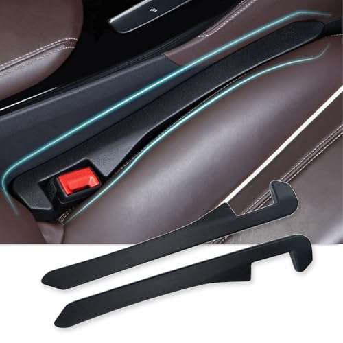 Car Seat Gap Filler Set of 2, Car Accessories Interior Organizer, Seat Gap Plug Fit Sedan SUV Truck, Black - color: Black, size: 1.35 Inch Car Seat Gap Filler