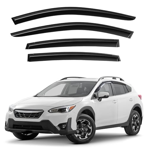 Window Deflectors Smoke Tinted Tape-On Side Window Vent Visor Deflectors Rain Guards Compatible with Subaru Crosstrek 2018-2023/Impreza 2017-2023 Hatchback - 4pcs. GW0885 - color: For Crosstrek 18-23/Impreza 17-23 Hatchback